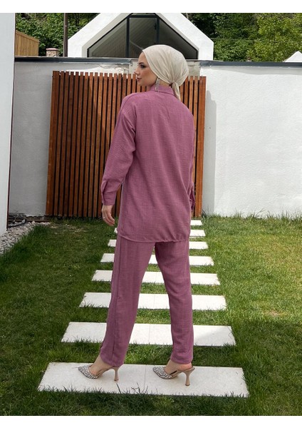 Gül Kurusu Cepli Tunik Pantolon Takım indirimleri