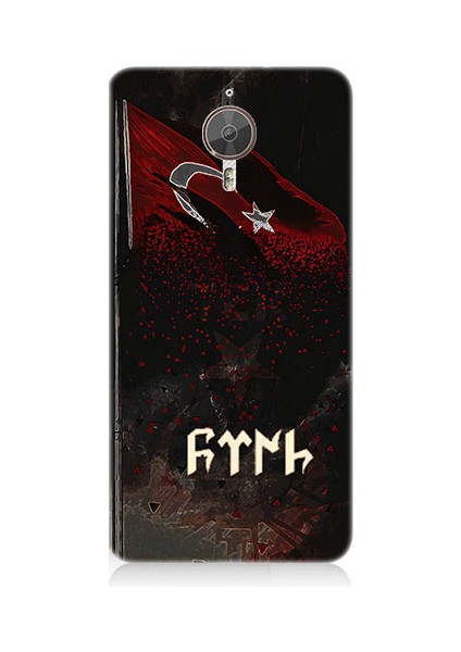 General Mobile Gm5 Plus Uyumlu Bayrak ve Göktürkçe Türk Desenli Silikon Kılıf