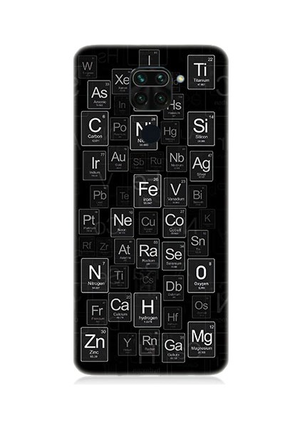Xiaomi Redmi Note 9 Uyumlu Elementler ve Sembolleri Desenli Silikon Kılıf