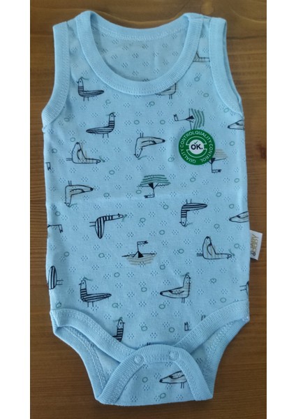 Kuş Desenli Çıtçıtlı Bebek Body-Zıbın