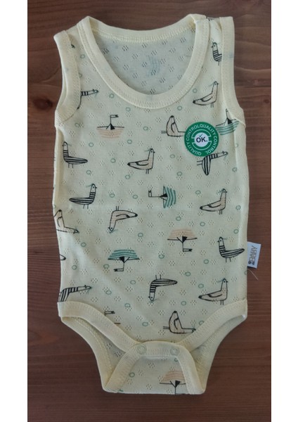 Kuş Desenli Çıtçıtlı Bebek Body-Zıbın