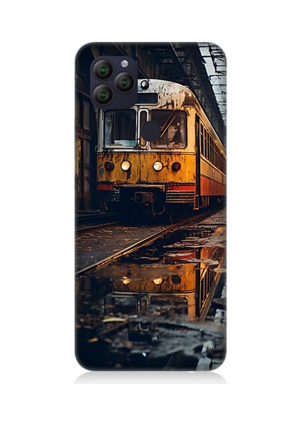 General Mobile GM22 Uyumlu Eski Sarı Tren Desenli Silikon Kılıf