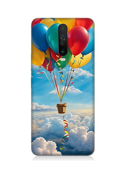 Xiaomi Redmi K30 Uyumlu Renkli Uçan Balonlar Desenli Silikon Kılıf