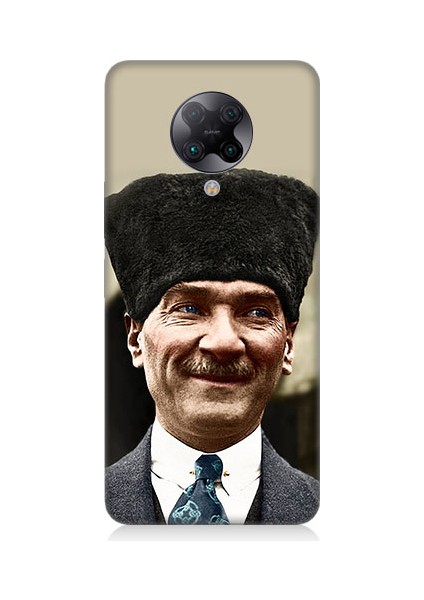 Xiaomi Poco F2 Pro Uyumlu Mustafa Kemal Atatürk Desenli Silikon Kılıf