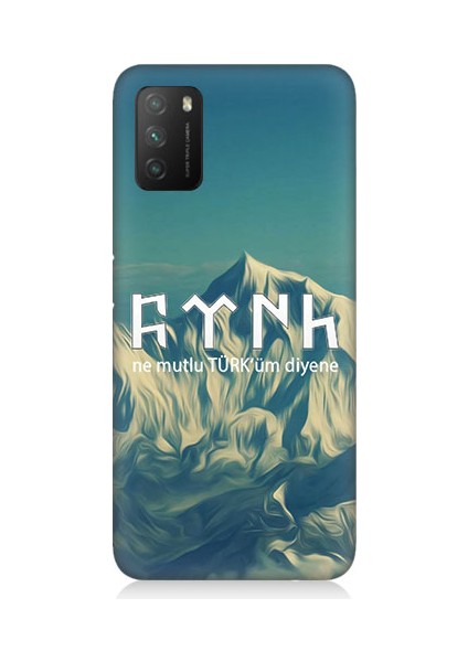 Xiaomi Poco M3 Uyumlu Ne Mutlu Türküm Diyene Desenli Silikon Kılıf