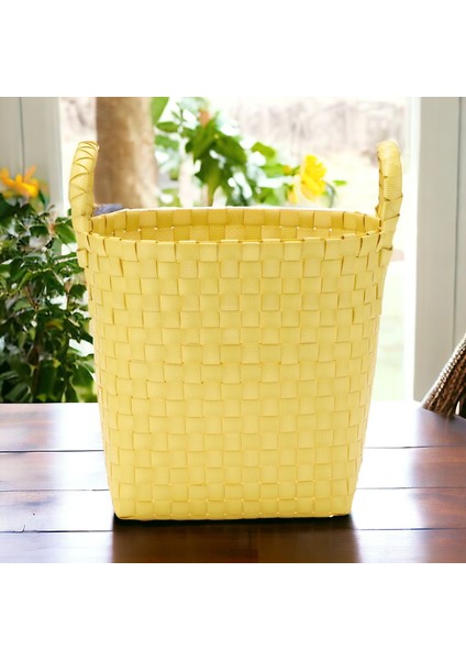 Çok Amaçlı Sepet Düzenleyici Organizer El Örmesi Çocuk Odası Mutfak Sepet 24X28CM Oceanpoint