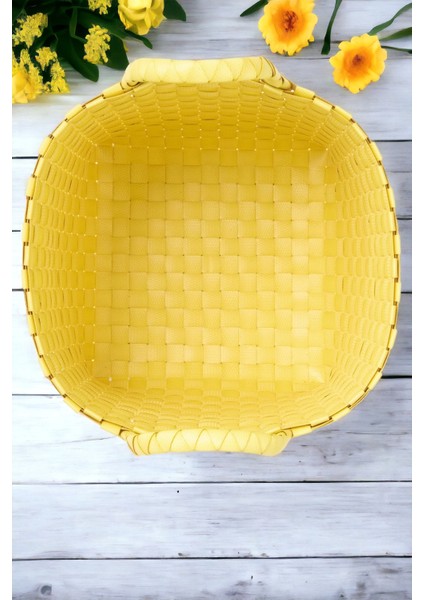Çok Amaçlı Sepet Düzenleyici Organizer El Örmesi Çocuk Odası Mutfak Sepet 24X28CM Oceanpoint