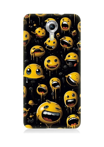 General Mobile Discovery 4g Uyumlu Tuhaf Smiley'ler Desenli Silikon Kılıf