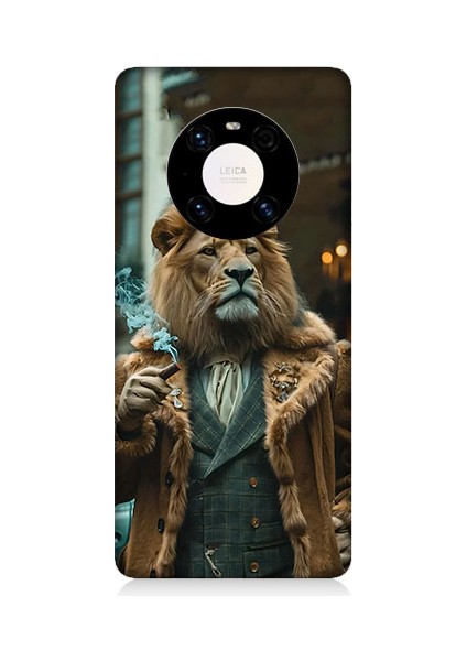 Huawei Mate 40 Pro Uyumlu Puro Içen Aslan Desenli Silikon Kılıf