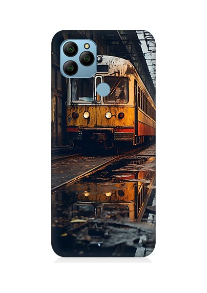 General Mobile GM21 Uyumlu Eski Sarı Tren Desenli Silikon Kılıf