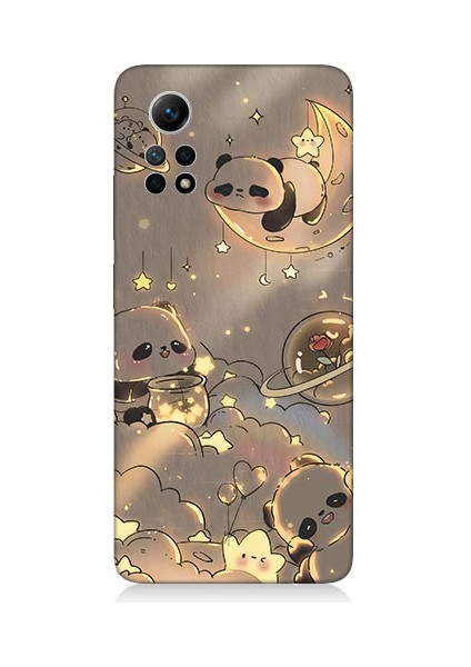 Xiaomi Redmi Note 12 Pro 4g Uyumlu Panda ve Gezegenler Desenli Silikon Kılıf