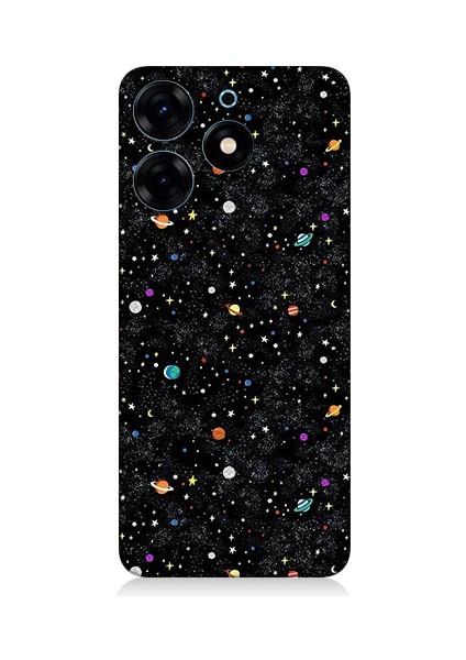 Tecno Spark 10 Pro Uyumlu Uzay ve Gezegenler Desenli Silikon Kılıf