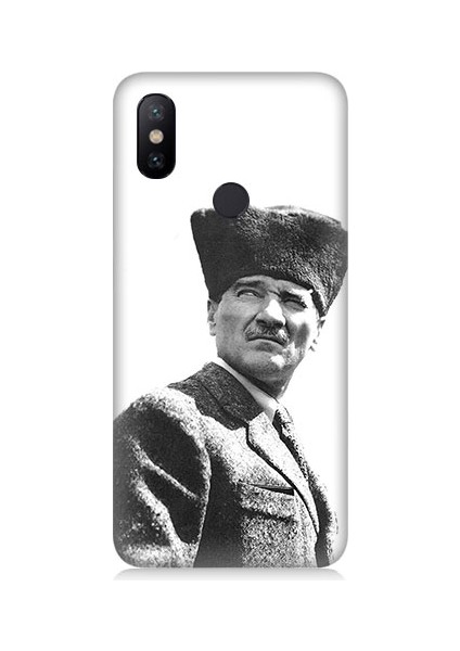 Xiaomi Mi A2 Lite Uyumlu Mustafa Kemal Atatürk Desenli Silikon Kılıf