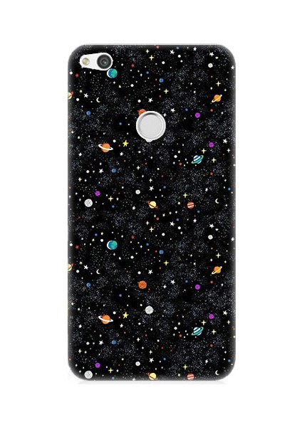 Huawei P9 Lite 2017 Uyumlu Uzay ve Gezegenler Desenli Silikon Kılıf
