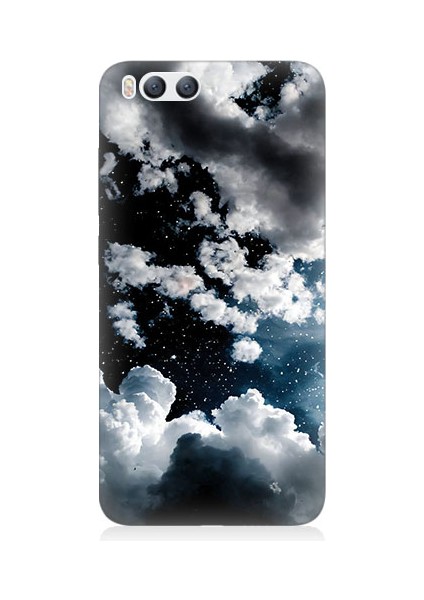 Xiaomi Mi 6 Uyumlu Bulutlu Bir Gece ve Yıldızlar Desenli Silikon Kılıf