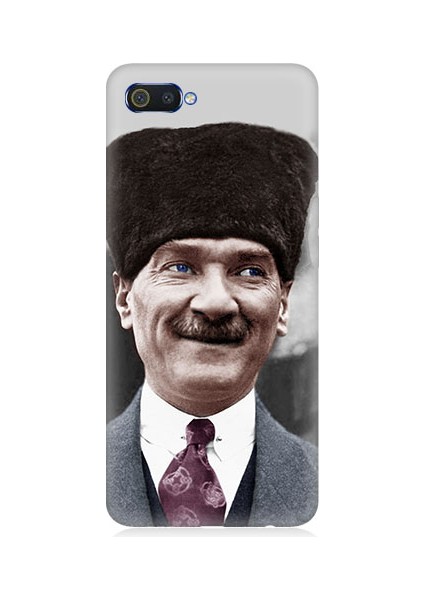 Realme C2 Uyumlu Mustafa Kemal Atatürk Desenli Silikon Kılıf