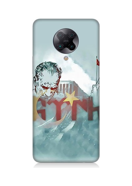 Xiaomi Poco F2 Pro Uyumlu Mustafa Kemal Atatürk Desenli Silikon Kılıf