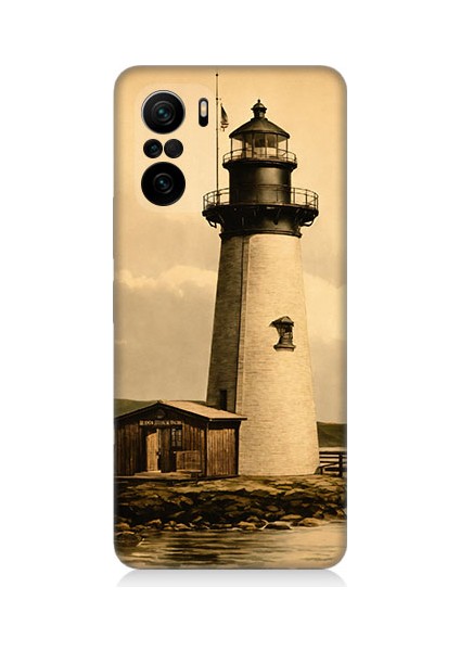 Xiaomi Poco F3 Uyumlu Beyaz Deniz Feneri Desenli Silikon Kılıf