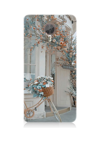 General Mobile Gm5 Plus Uyumlu Çiçekli Bisiklet Desenli Silikon Kılıf
