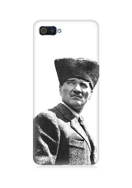 Realme C2 Uyumlu Mustafa Kemal Atatürk Desenli Silikon Kılıf