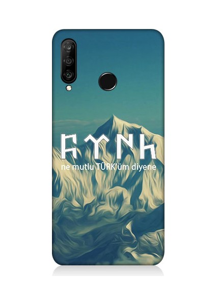 Huawei P30 Lite Uyumlu Ne Mutlu Türküm Diyene Desenli Silikon Kılıf