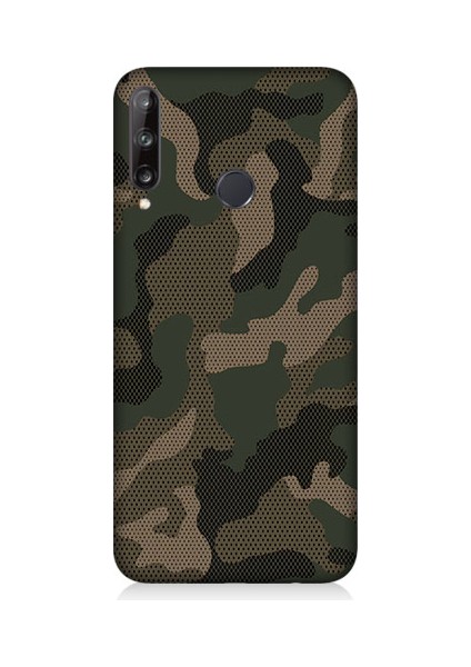 Huawei P40 Lite E Uyumlu Kamuflaj Desenli Silikon Kılıf