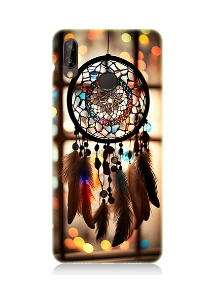 Huawei P20 Lite Uyumlu Düş Kapanı Dreamcatcher Desenli Silikon Kılıf
