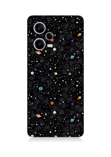 Xiaomi Redmi Note 12 Pro 5g Uyumlu Uzay ve Gezegenler Desenli Silikon Kılıf
