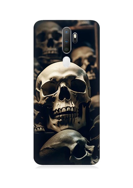 Oppo A9 2020 Uyumlu Kuru Kafa Desenli Silikon Kılıf