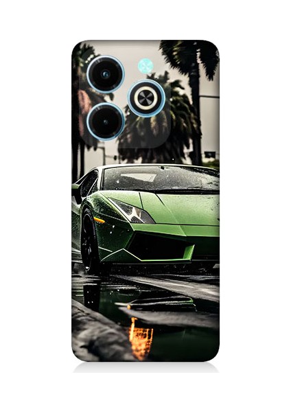Infinix Hot 40I Uyumlu Yeşil Spor Araba Desenli Silikon Kılıf