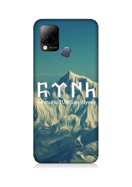 Infinix Hot 10T Uyumlu Ne Mutlu Türküm Diyene Desenli Silikon Kılıf