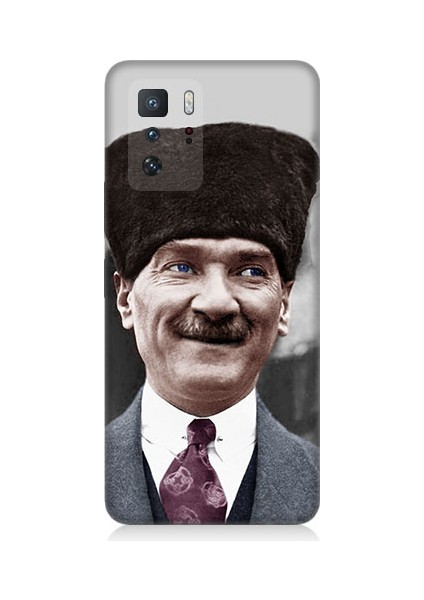 Xiaomi Poco X3 Gt Uyumlu Mustafa Kemal Atatürk Desenli Silikon Kılıf
