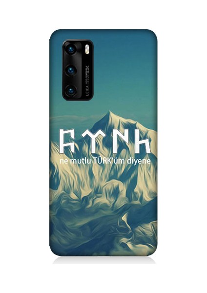 Huawei P40 Uyumlu Ne Mutlu Türküm Diyene Desenli Silikon Kılıf
