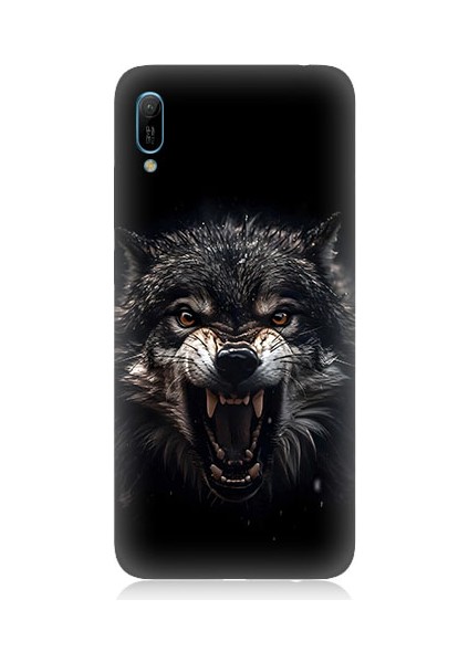 Huawei Y6 2019 Uyumlu Savaşçı Kurt Desenli Silikon Kılıf