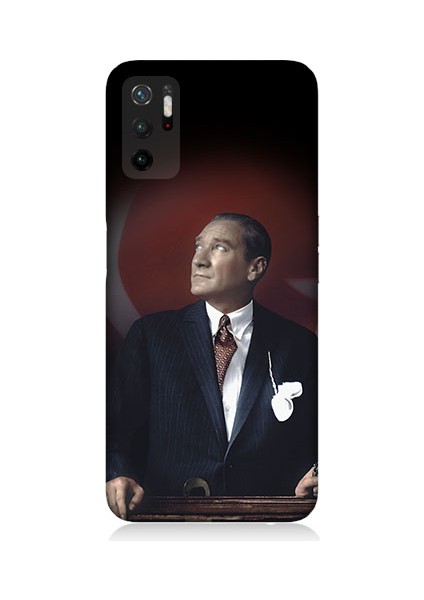 Xiaomi Poco M3 Pro Uyumlu Mustafa Kemal Atatürk Desenli Silikon Kılıf