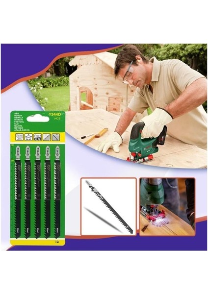 Zhongxin Dekupaj Testere Ağzı Uzun T344D Ahşap 5'li modelleri