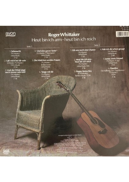 Roger Whittaker - Heut Bin Ich Arm - Plak