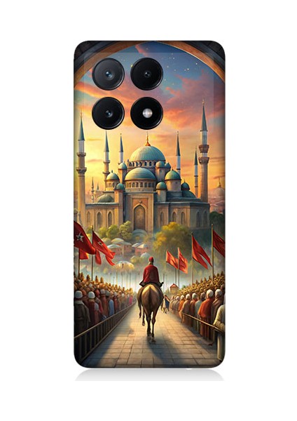 Xiaomi Poco X6 Pro Uyumlu Cami ve Kutlama Desenli Silikon Kılıf