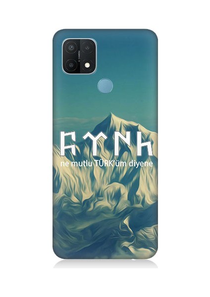 Oppo A15 Uyumlu Ne Mutlu Türküm Diyene Desenli Silikon Kılıf