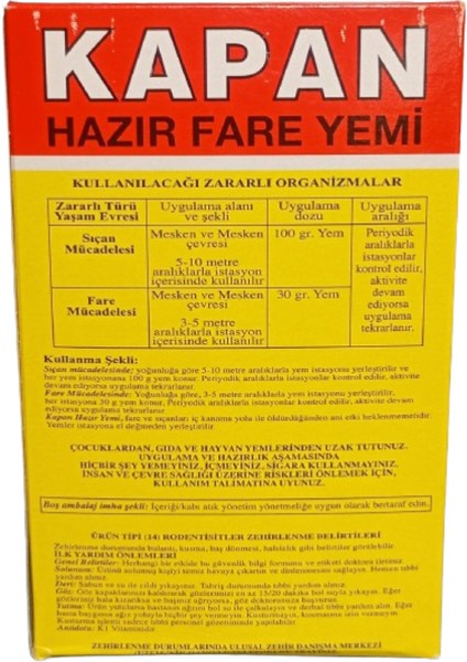 Kapan Hazır Buğday Fare Yemi 320 gr fiyatları