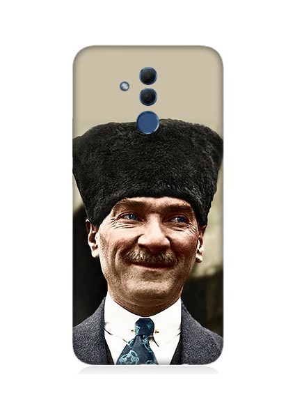 Huawei Mate 20 Lite Uyumlu Mustafa Kemal Atatürk Desenli Silikon Kılıf