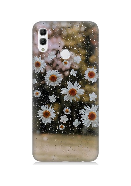 Huawei Honor 10 Lite Uyumlu Yağmur ve Papatyalar Desenli Silikon Kılıf