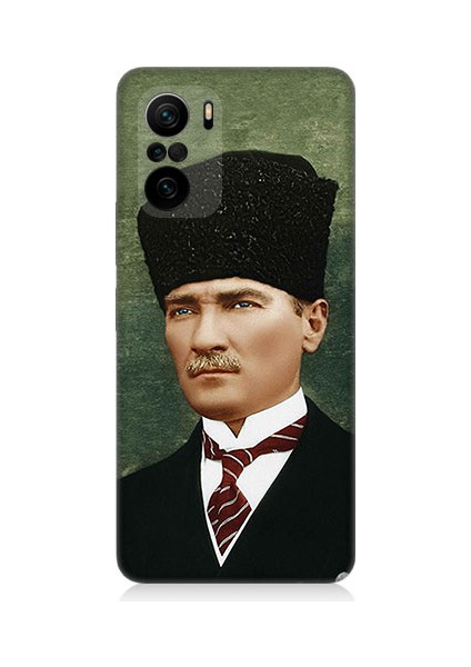 Xiaomi Poco F3 Uyumlu Mustafa Kemal Atatürk Desenli Silikon Kılıf