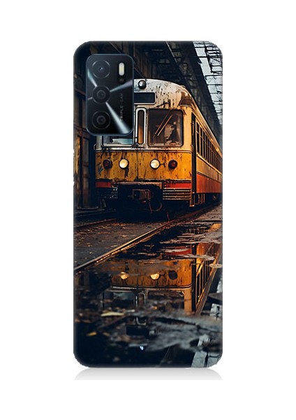 Oppo A16 Uyumlu Eski Metro Istasyonu ve Tren Desenli Silikon Kılıf