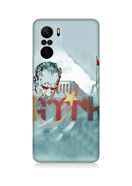 Xiaomi Poco F3 Uyumlu Mustafa Kemal Atatürk Desenli Silikon Kılıf