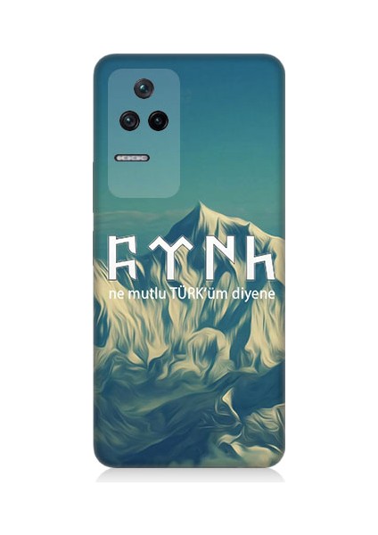 Xiaomi Poco F4 Uyumlu Ne Mutlu Türküm Diyene Desenli Silikon Kılıf