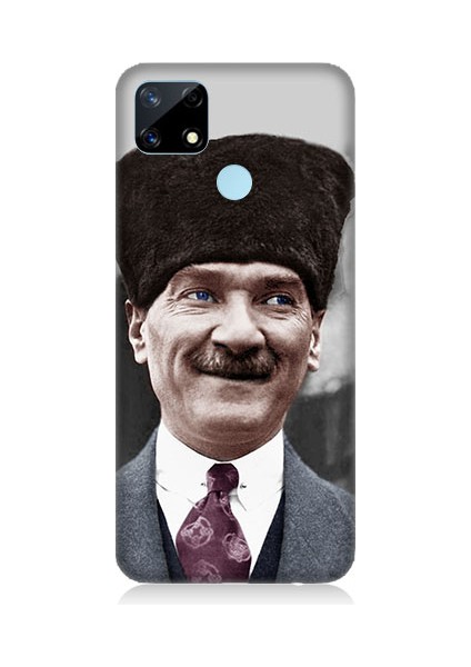 Realme 12 Uyumlu Mustafa Kemal Atatürk Desenli Silikon Kılıf