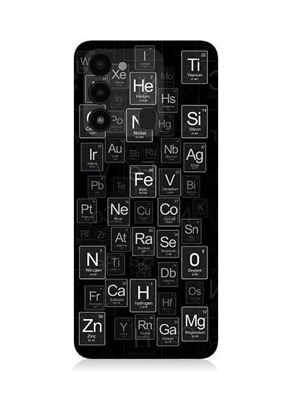 Tecno Spark 8c Uyumlu Elementler ve Sembolleri Desenli Silikon Kılıf