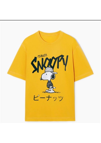 Unisex Snoopy Baskılı Tişört