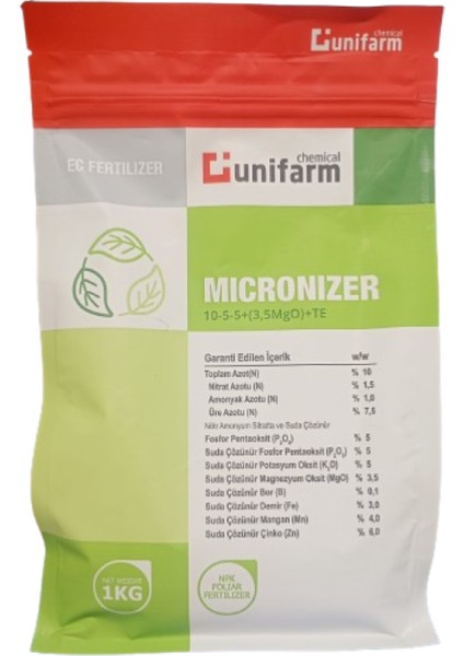 Micronizer 10-5-5 Azotlu Ilk Dönem Gübresi Erken ve Hızlı Büyüme Fosfor ve Potasyum Destekli